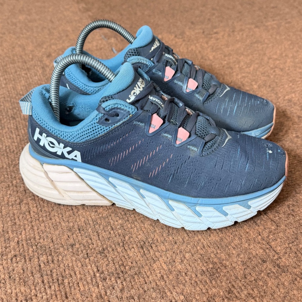 Hoka One One Gaviota 3 Womens Running Shoes Blue Coral Stability Sneakers 8.5